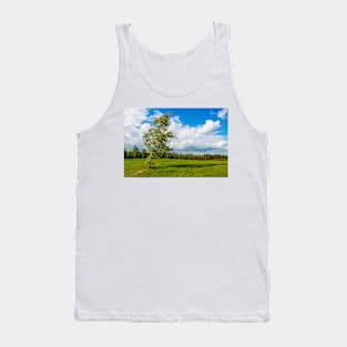 Lonely birch torn by the strong wind Tank Top